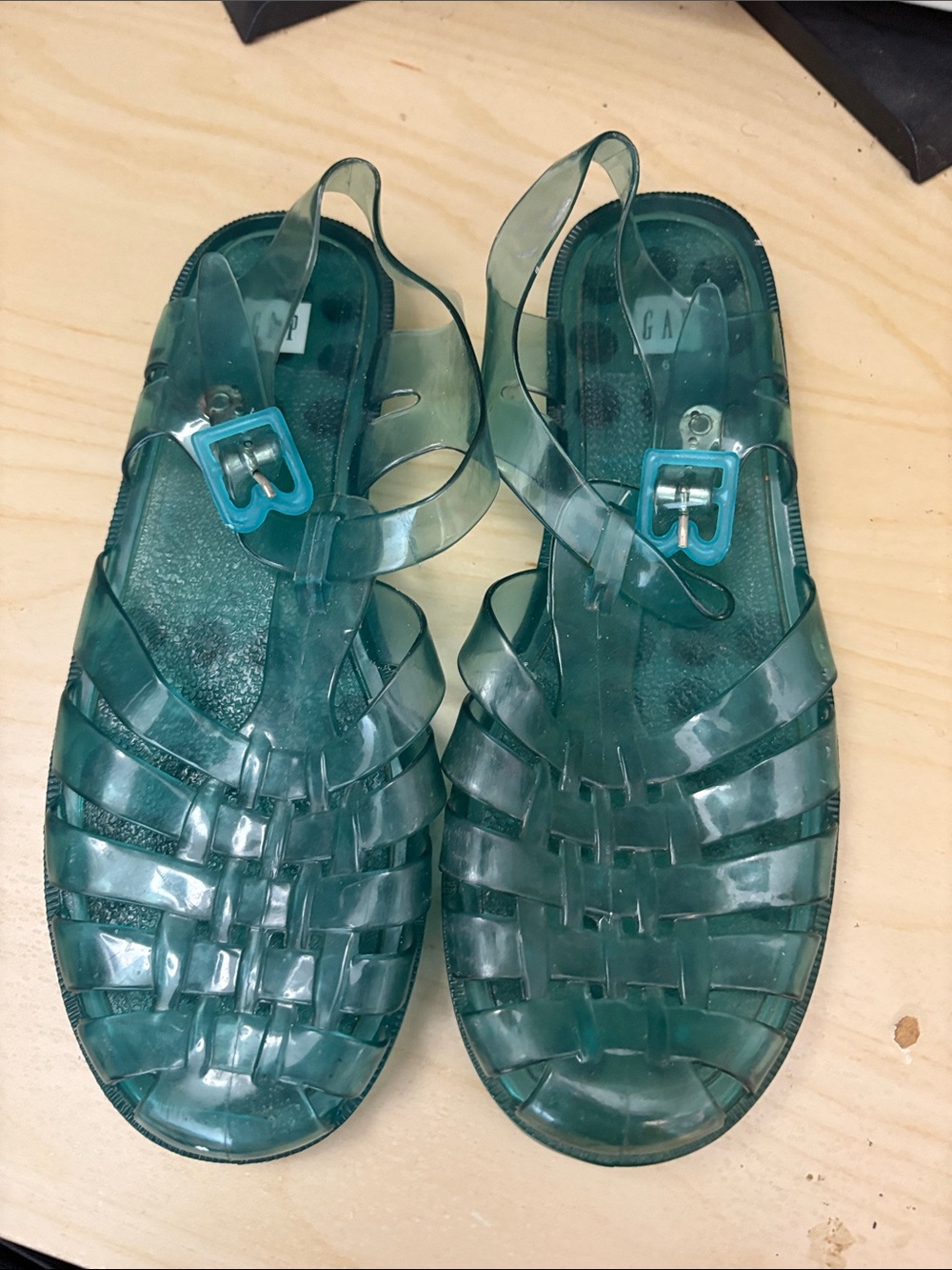 Green Clear Jelly Sandals for Women